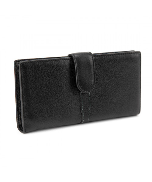 Портмоне вертикальне з кнопкою чорне Tiding Bag M39-GR006-1A