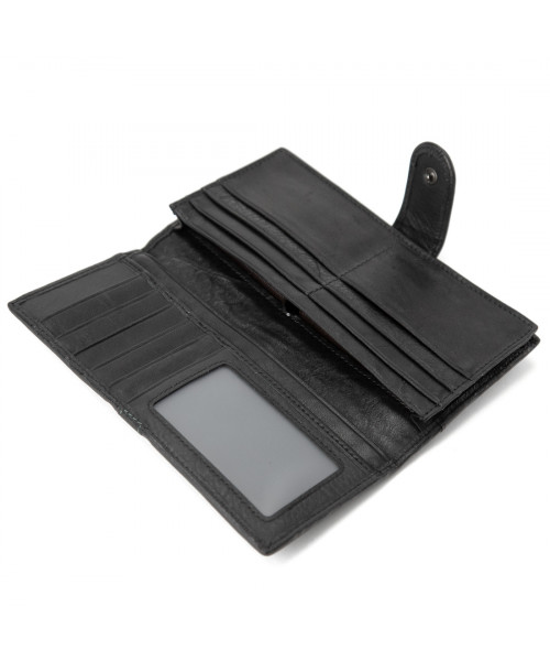 Портмоне вертикальне з кнопкою чорне Tiding Bag M39-GR006-1A