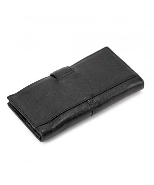 Портмоне вертикальне з кнопкою чорне Tiding Bag M39-GR006-1A