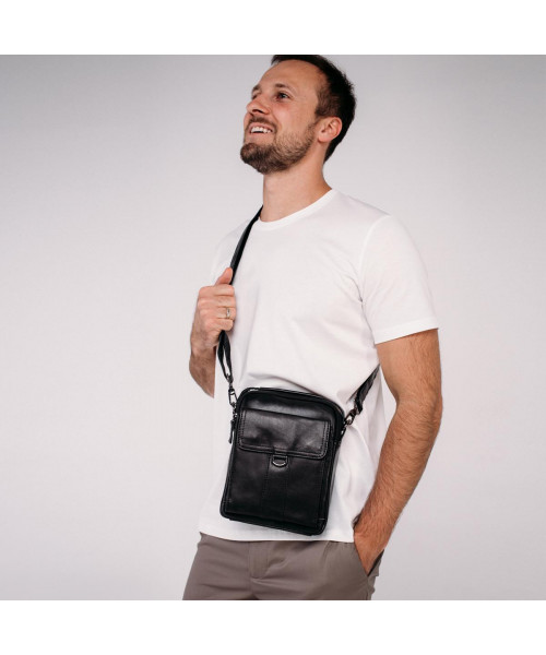 Невелика чоловіча шкіряна сумка через плече Tiding Bag N2-8013A