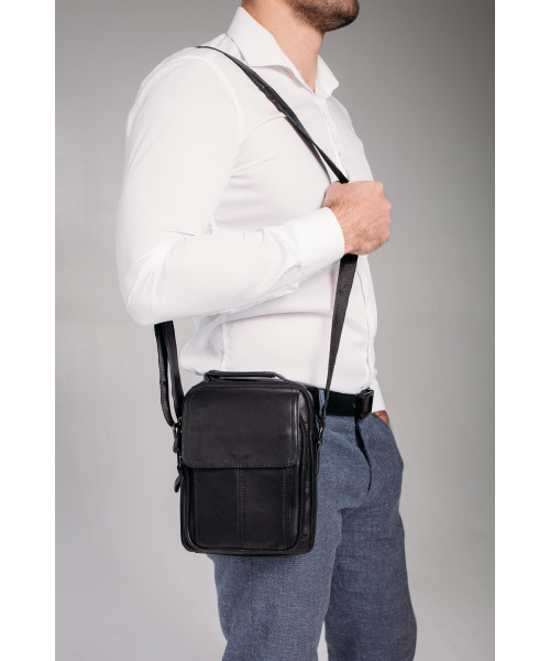 Чоловіча сумка через плече чорна Tiding Bag N2-8017A