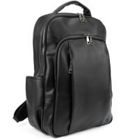 Чоловічий шкіряний рюкзак чорний Tiding Bag 1665A