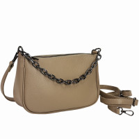 Elegant leather handbag with chain Firenze Italy F-IT-9833DB