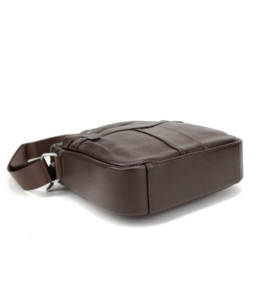 Шкіряний маленький чоловічий месенджер коричневий Tiding Bag M56-0187C