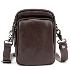 Месенджер маленький шкіряний чорний Tiding Bag 333-1C