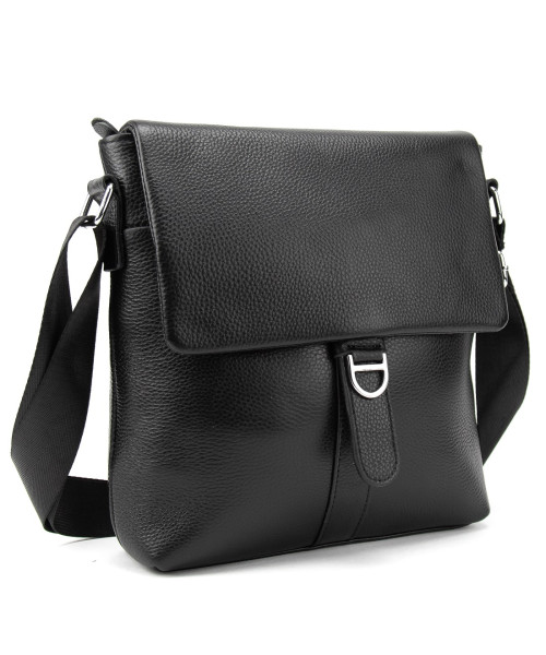 Мессенджер чорний шкіряний TIDING BAG A25-8805A