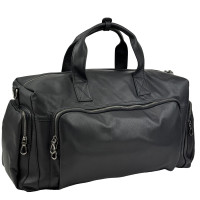 Дорожная сумка шкіряна чорна Tiding Bag 2081A