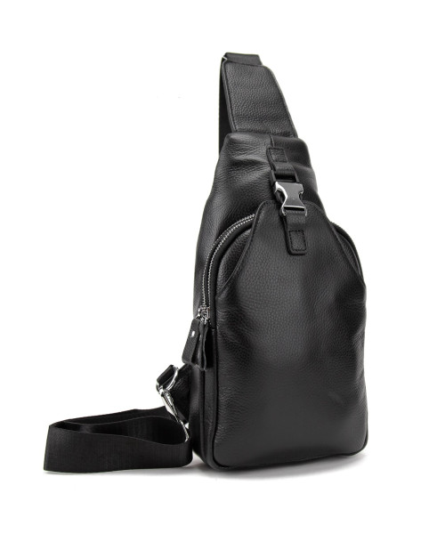 Шкіряний чорний слінг через плече Tiding Bag A25F-6809-11A