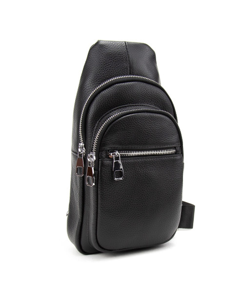 Шкіряний чорний слінг через плече Tiding Bag A25F-250123A