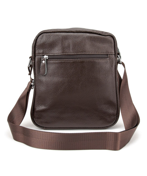 Шкіряний маленький чоловічий месенджер коричневий Tiding Bag M56-0187C