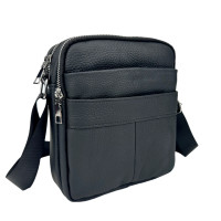 Men's leather shoulder bag small black Tiding Bag A25F-8017A