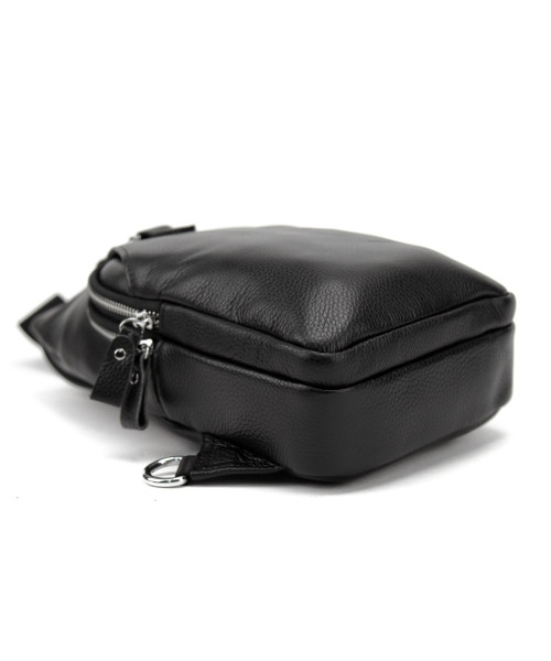 Шкіряний чорний слінг через плече Tiding Bag A25F-6809-11A