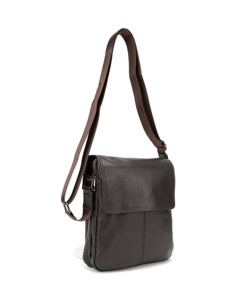 Шкіряний месенджер з клапаном на два відділи Tiding Bag M56-3508C