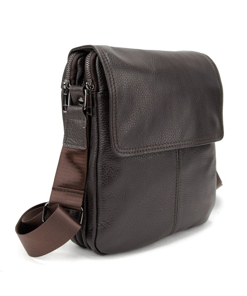 Шкіряний месенджер з клапаном на два відділи Tiding Bag M56-3508C