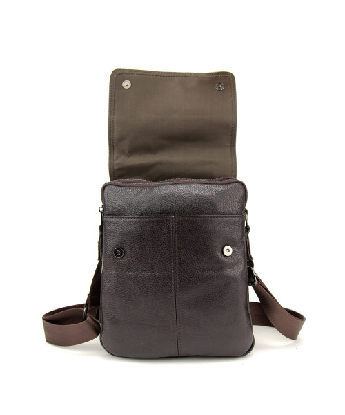 Шкіряний месенджер з клапаном на два відділи Tiding Bag M56-3508C