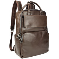 Чоловічий шкіряний рюкзак коричневий Tiding Bag 8046C