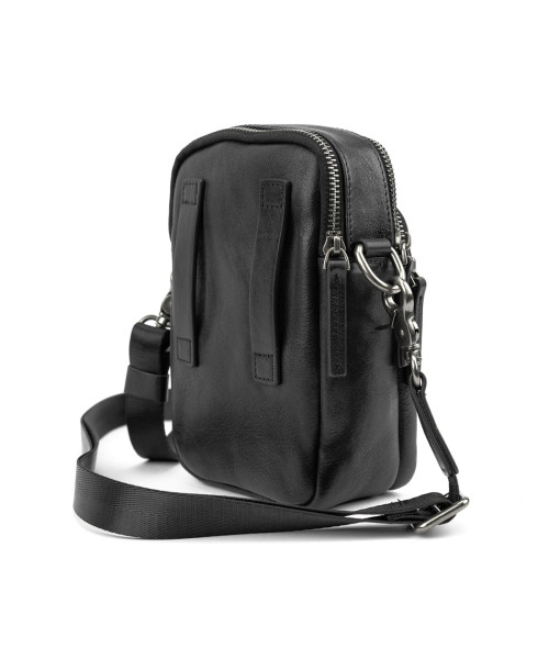 Месенджер маленький шкіряний чорний Tiding Bag 333-1A