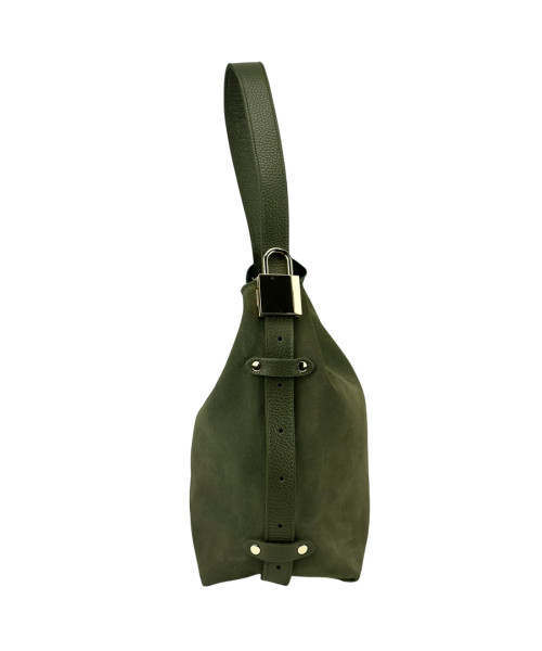 Жіноча замшева сумка оливкова Firenze Italy F-IT-3010GR