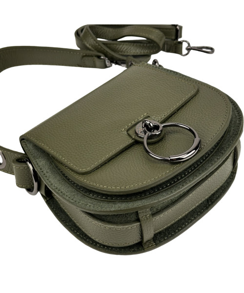 Кросбоді маленьке шкіряне комбінація шкіри та замші Firenze Italy F-IT-9887GR-D